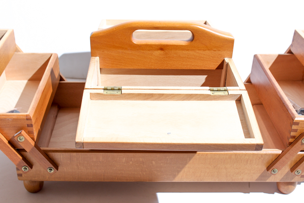Vintage Wood Sewing Box