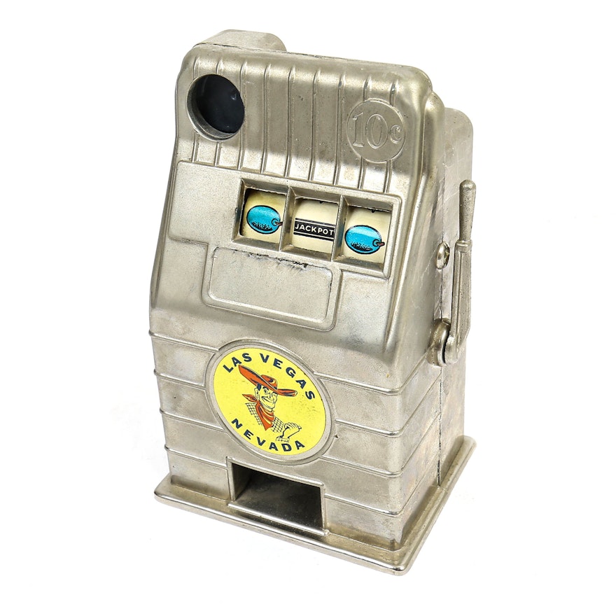 Las Vegas Slot Machine Metal Coin Bank