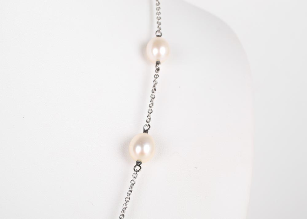 Honora Sterling Silver Freshwater Pearl Tin Cup Necklace