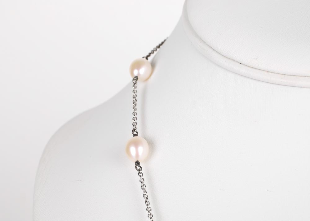 Honora Sterling Silver Freshwater Pearl Tin Cup Necklace