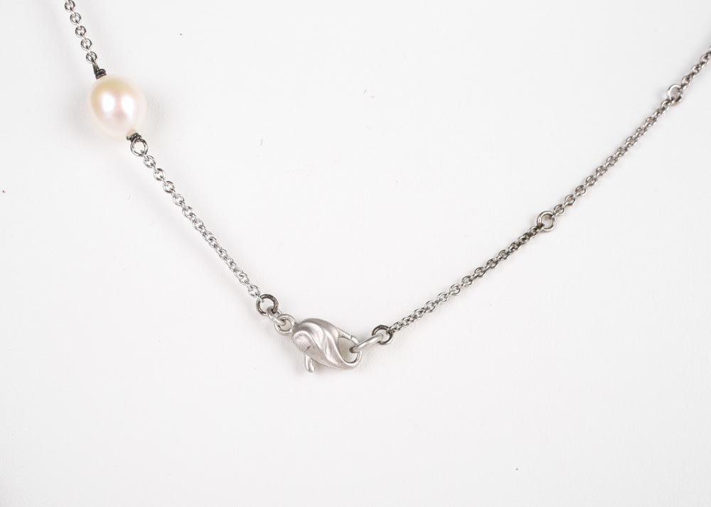 Honora Sterling Silver Freshwater Pearl Tin Cup Necklace