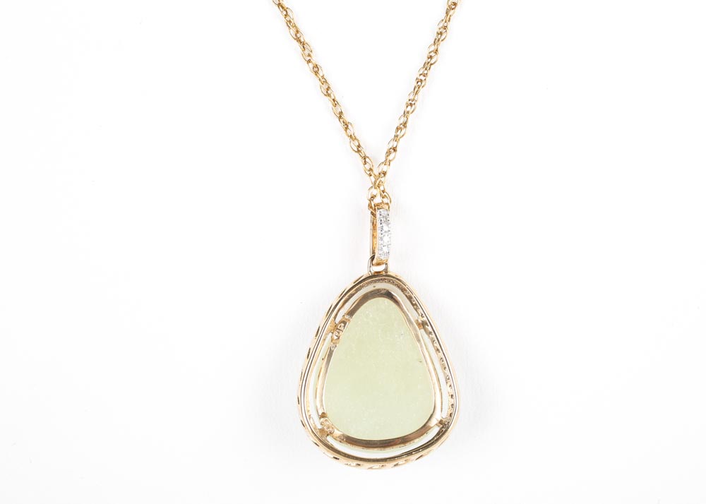 Sterling Silver Freeform Sapphire and Diamond Necklace