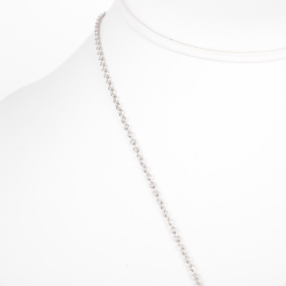 Judith Ripka Mother of Pearl and 1.00 CTW White Sapphire Pendant Necklace