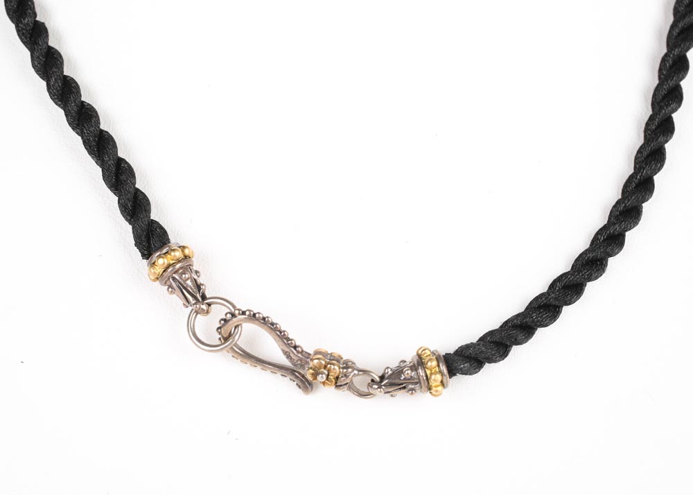 Bixby Sterling Silver and 18K Yellow Gold Cord Necklace