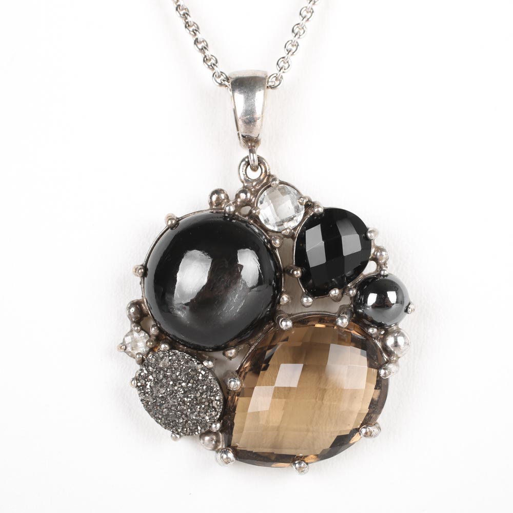 Anzie Sterling Silver Multi-Gemstone "Bouquet" Necklace