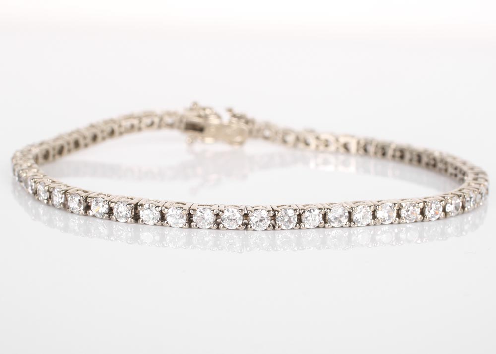 Sterling Silver Cubic Zirconia Tennis Bracelet