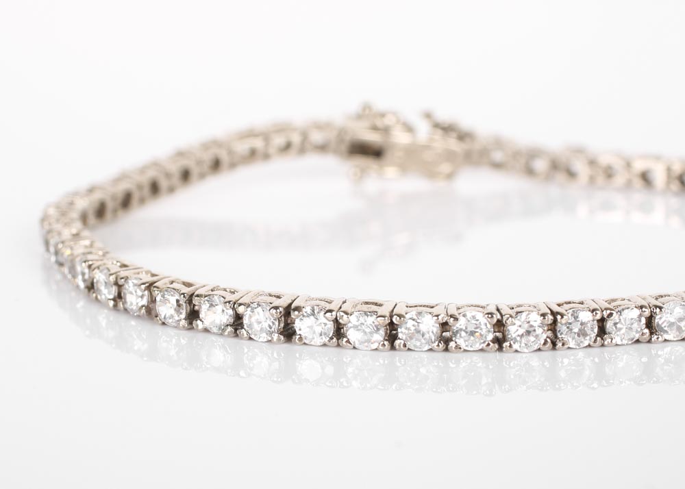 Sterling Silver Cubic Zirconia Tennis Bracelet