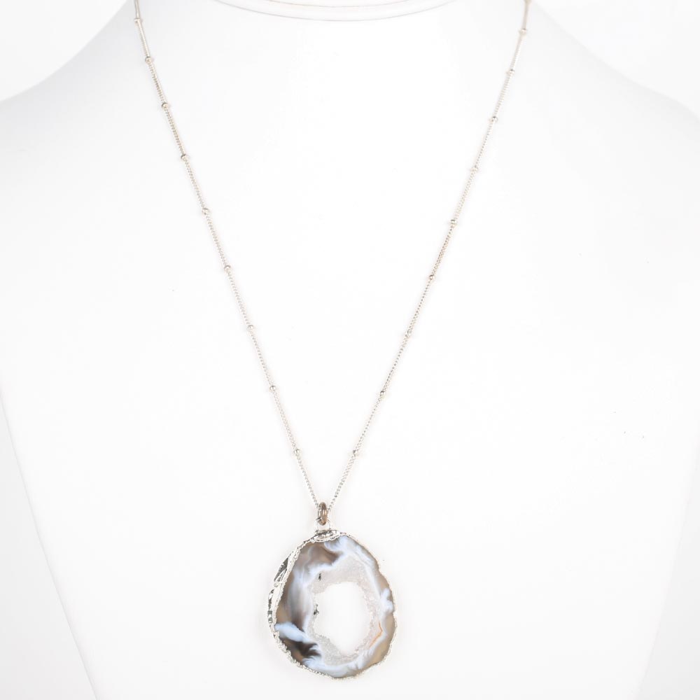 Nina Nguyen Sterling Silver Geode Slice "Venus" Pendant Necklace