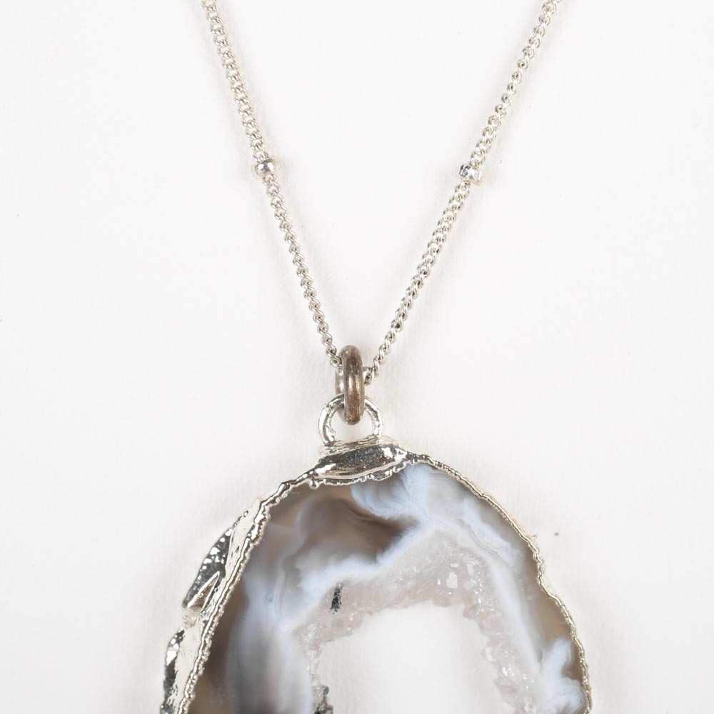 Nina Nguyen Sterling Silver Geode Slice "Venus" Pendant Necklace