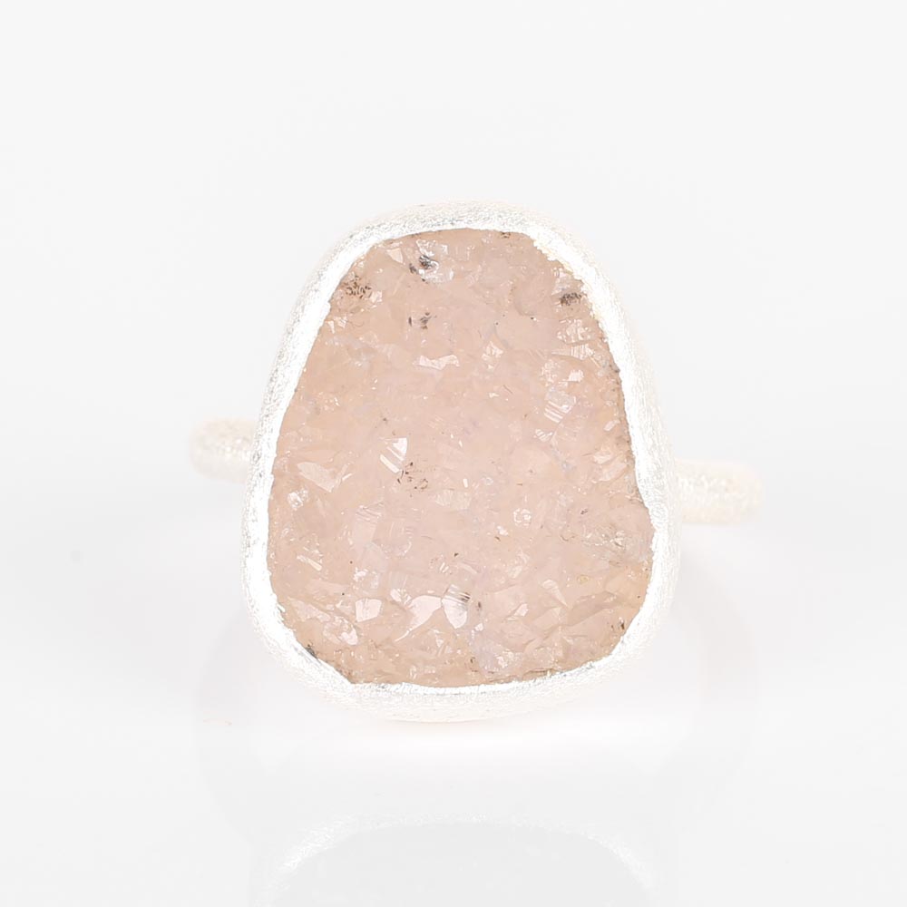 Nina Nguyen Sterling Silver White Druzy Quartz Ring