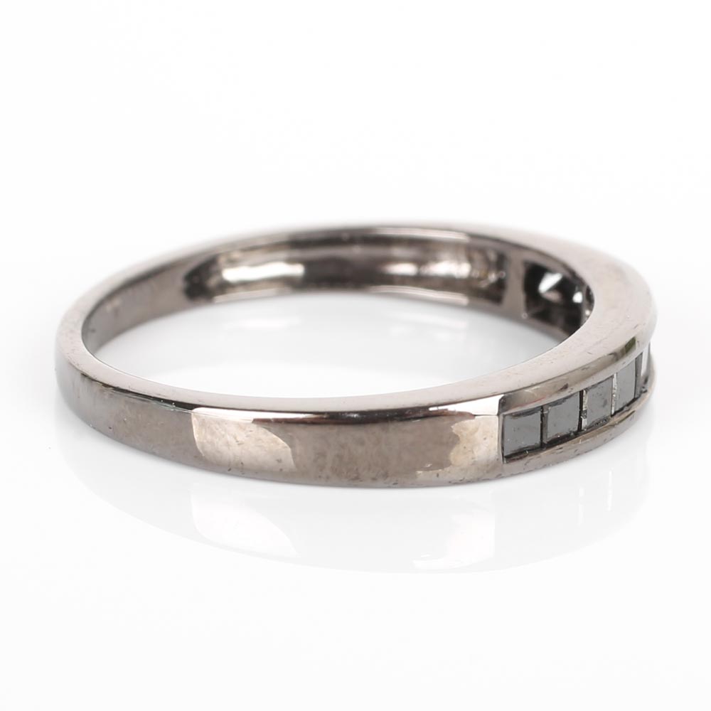 Blackened Sterling Silver Black Diamond Ring