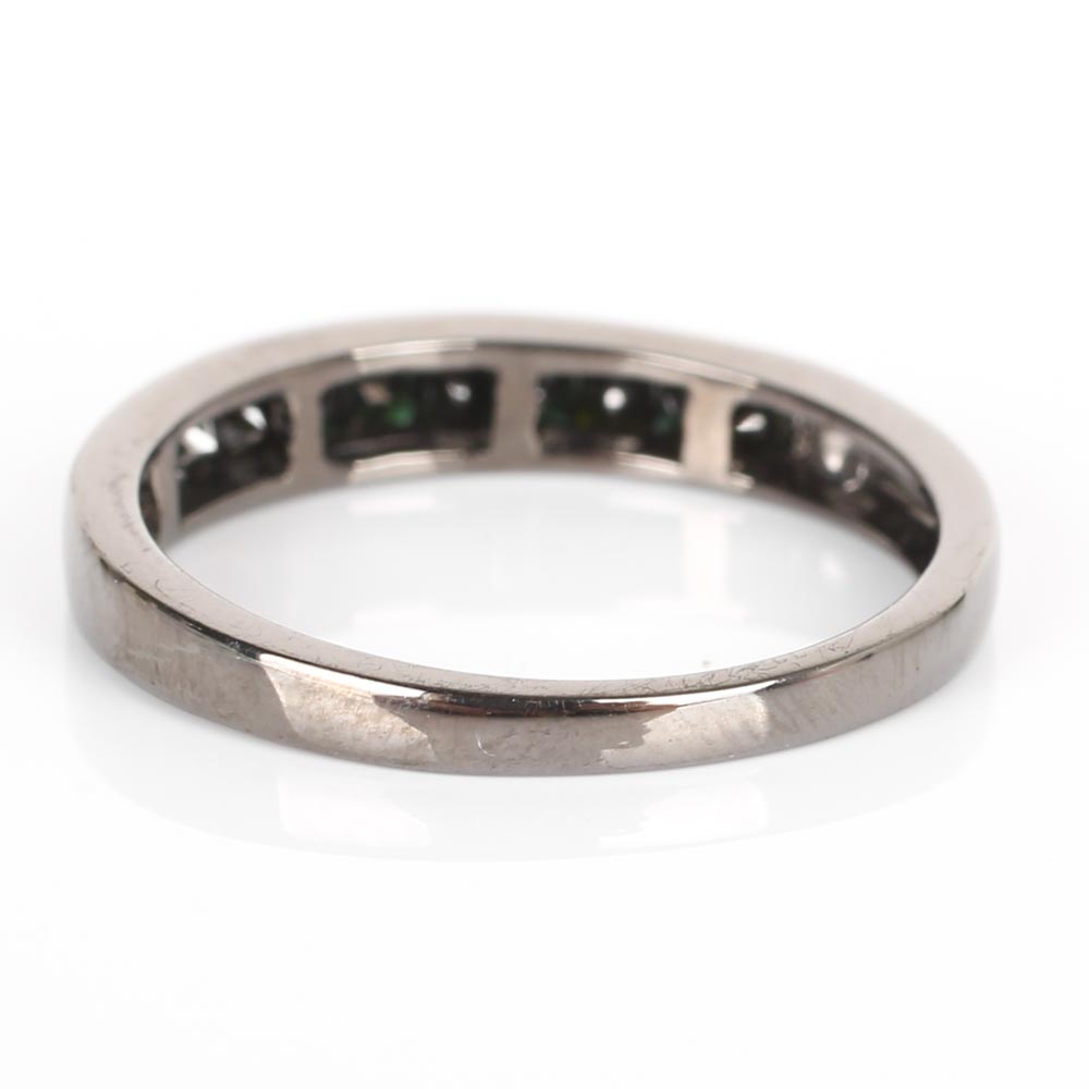 Blackened Sterling Silver Black Diamond Ring