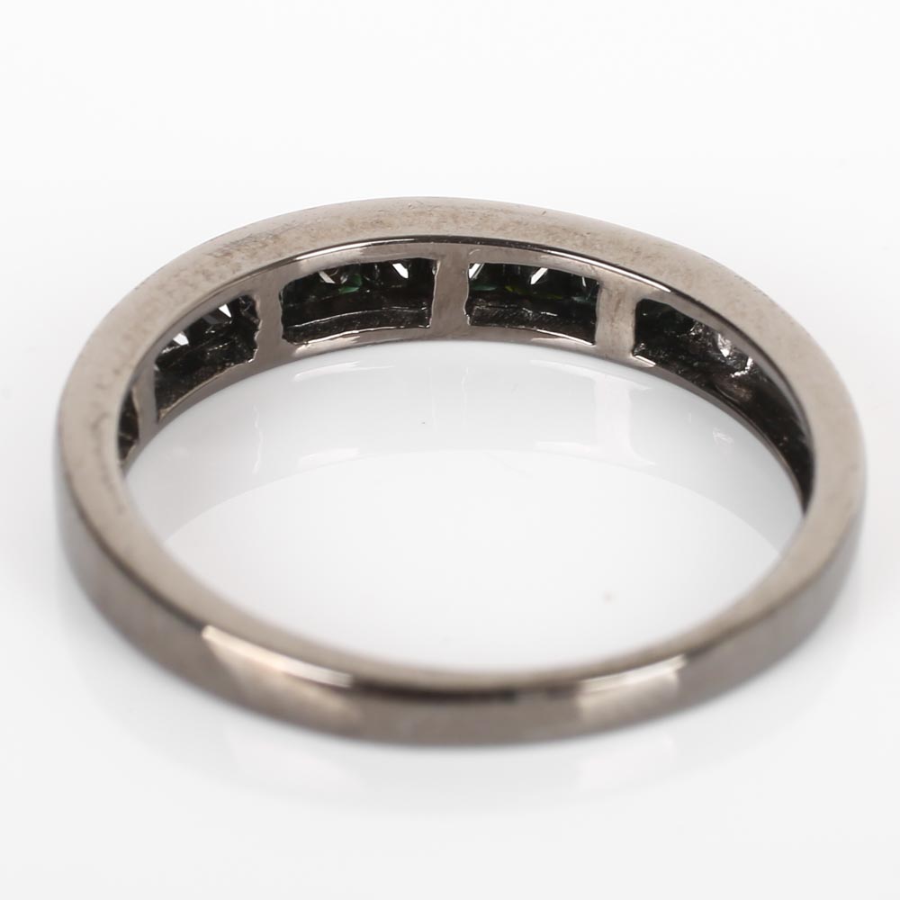 Blackened Sterling Silver Black Diamond Ring