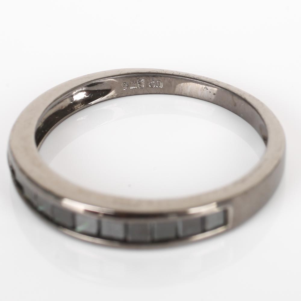 Blackened Sterling Silver Black Diamond Ring