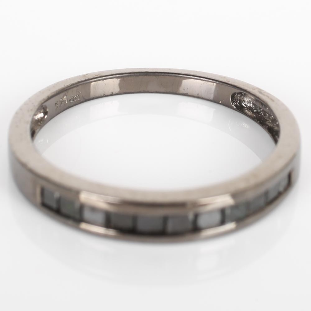 Blackened Sterling Silver Black Diamond Ring