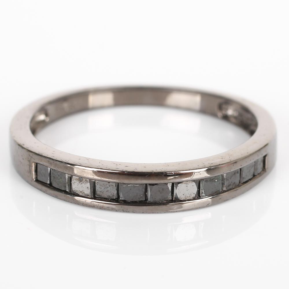 Blackened Sterling Silver Black Diamond Ring