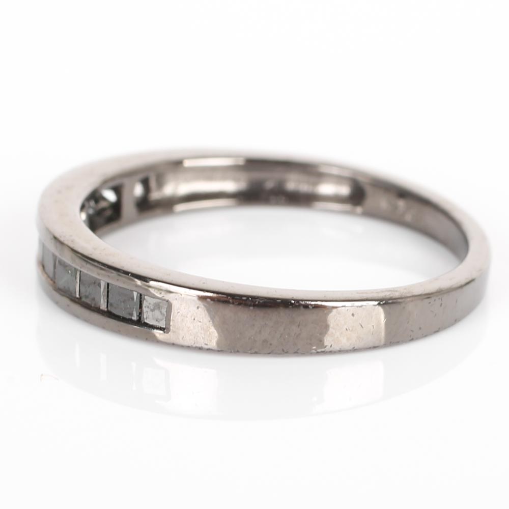 Blackened Sterling Silver Black Diamond Ring