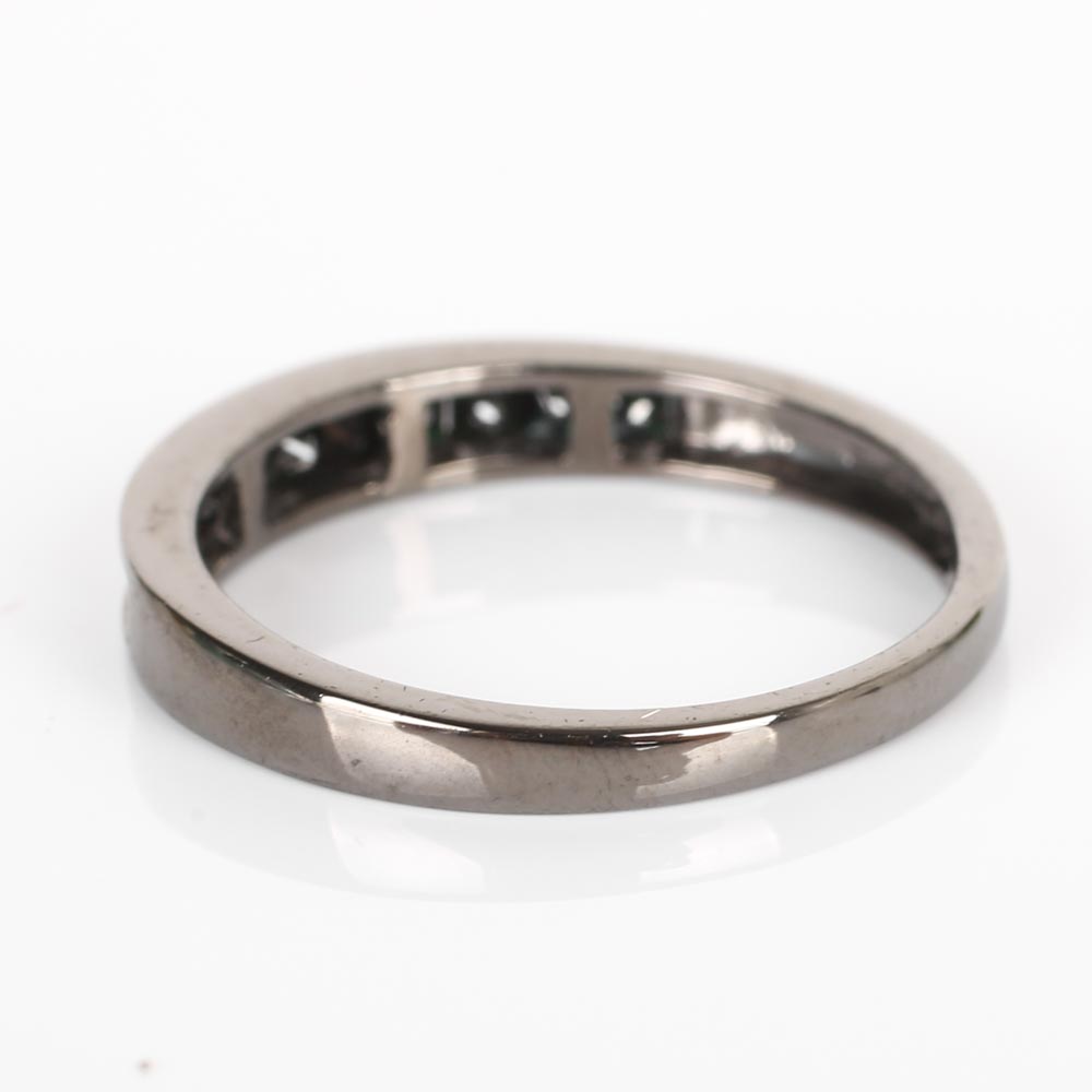 Blackened Sterling Silver Black Diamond Ring