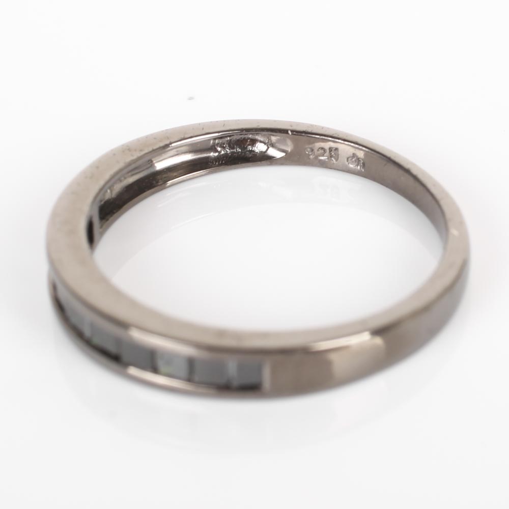 Blackened Sterling Silver Black Diamond Ring