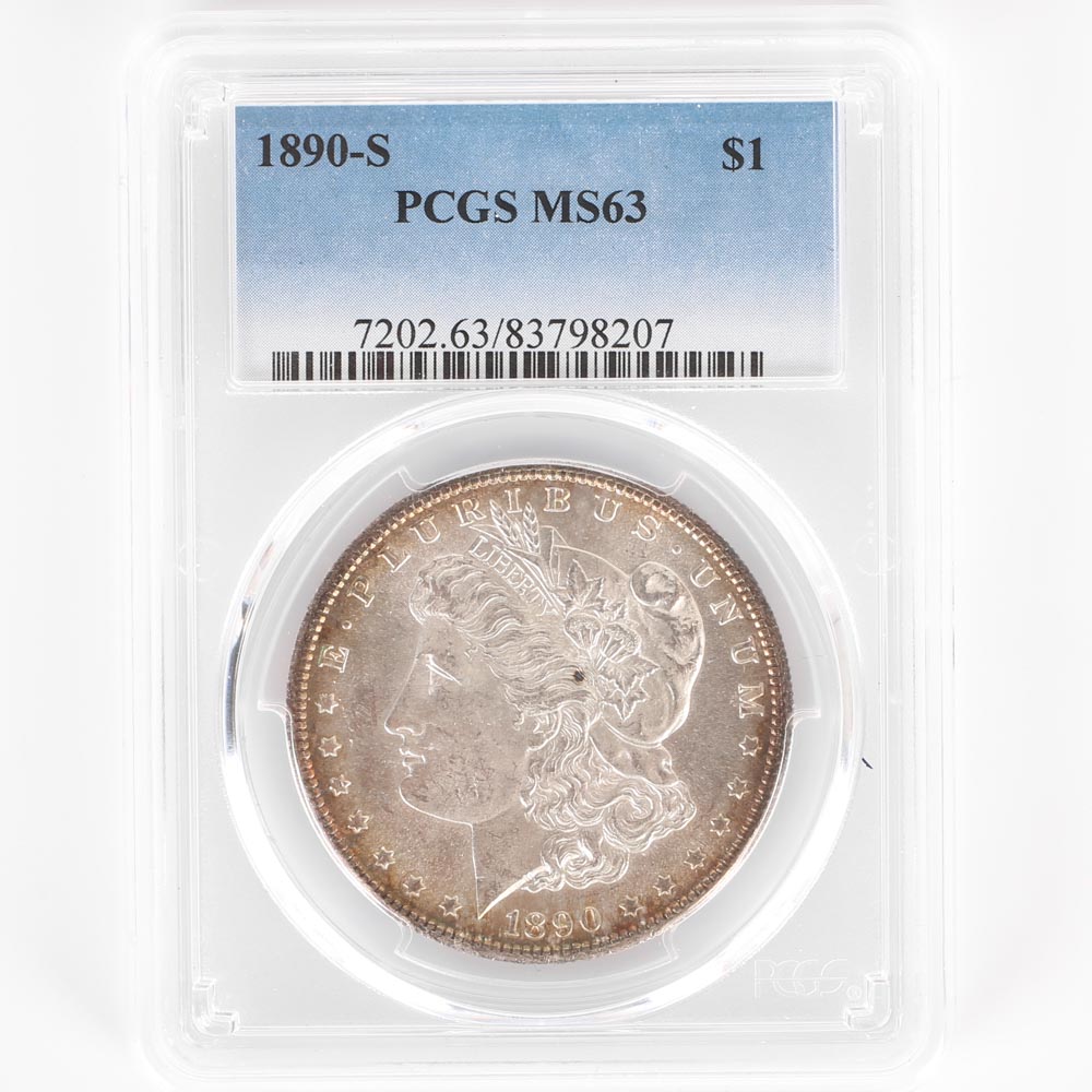 PCGS Graded 1890 S Morgan Silver Dollar