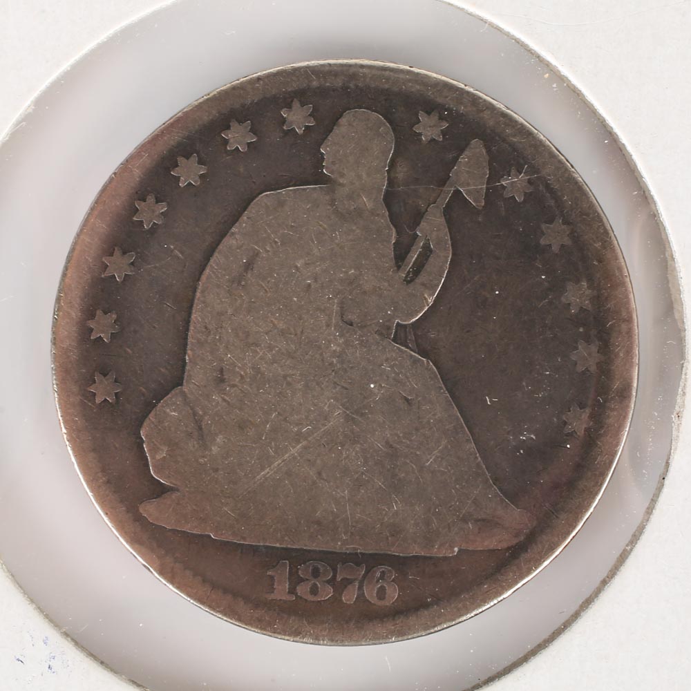 1876 Carson City Seated Liberty Half Dollar