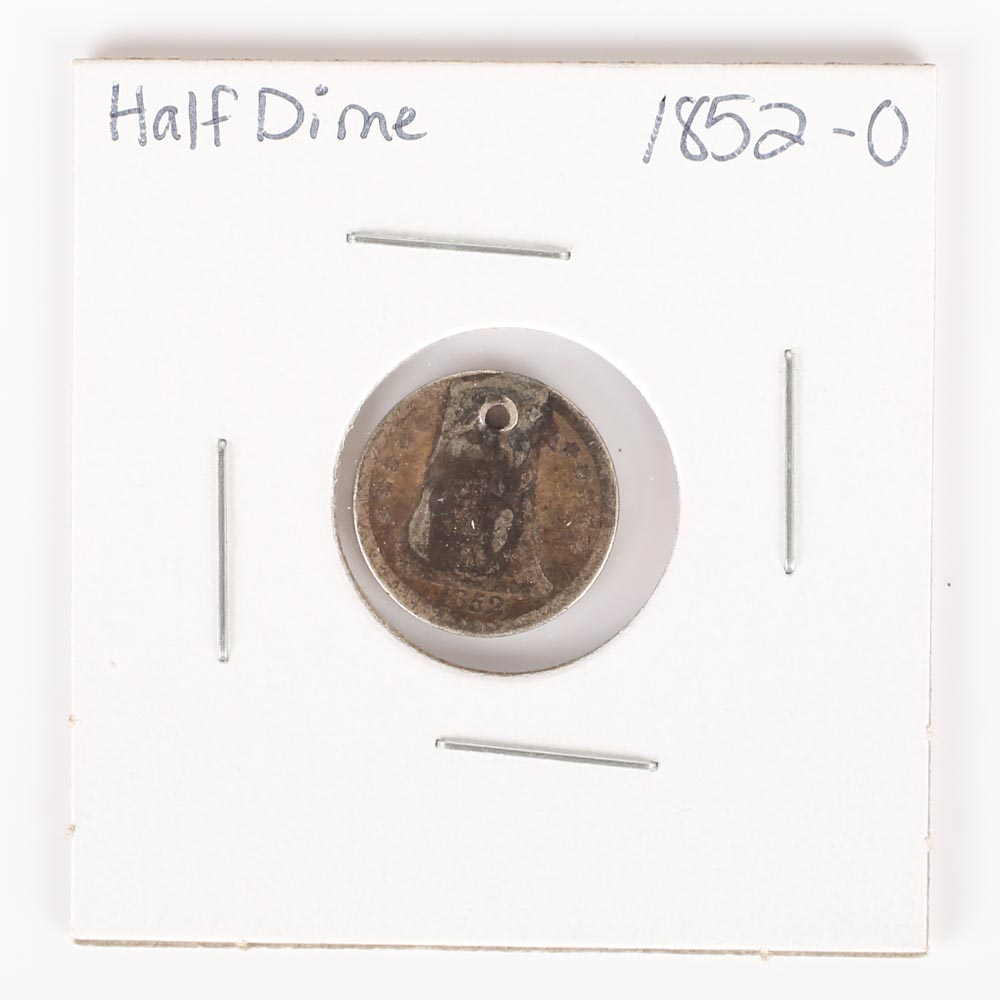 1852 O Seated Liberty Half Dime