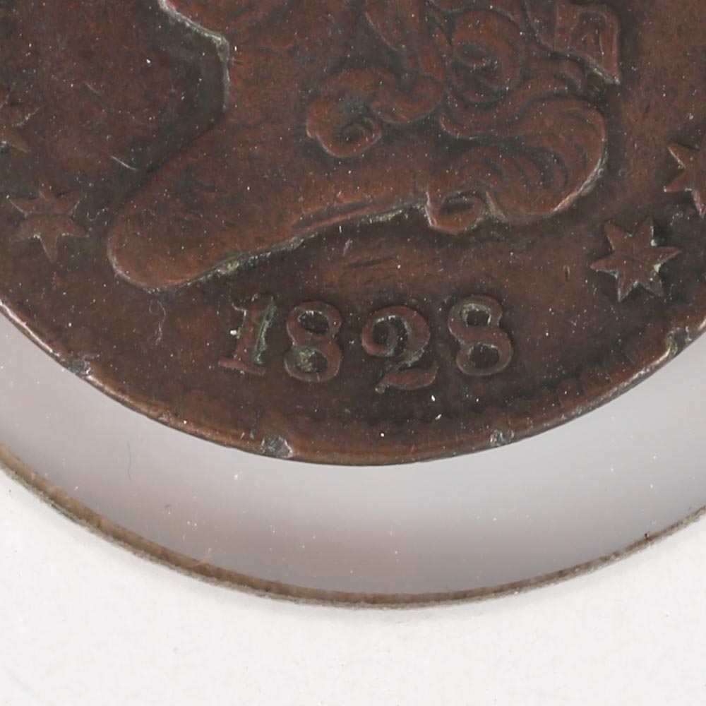 1828 Cassic Head Half Cent,13 Star Variety