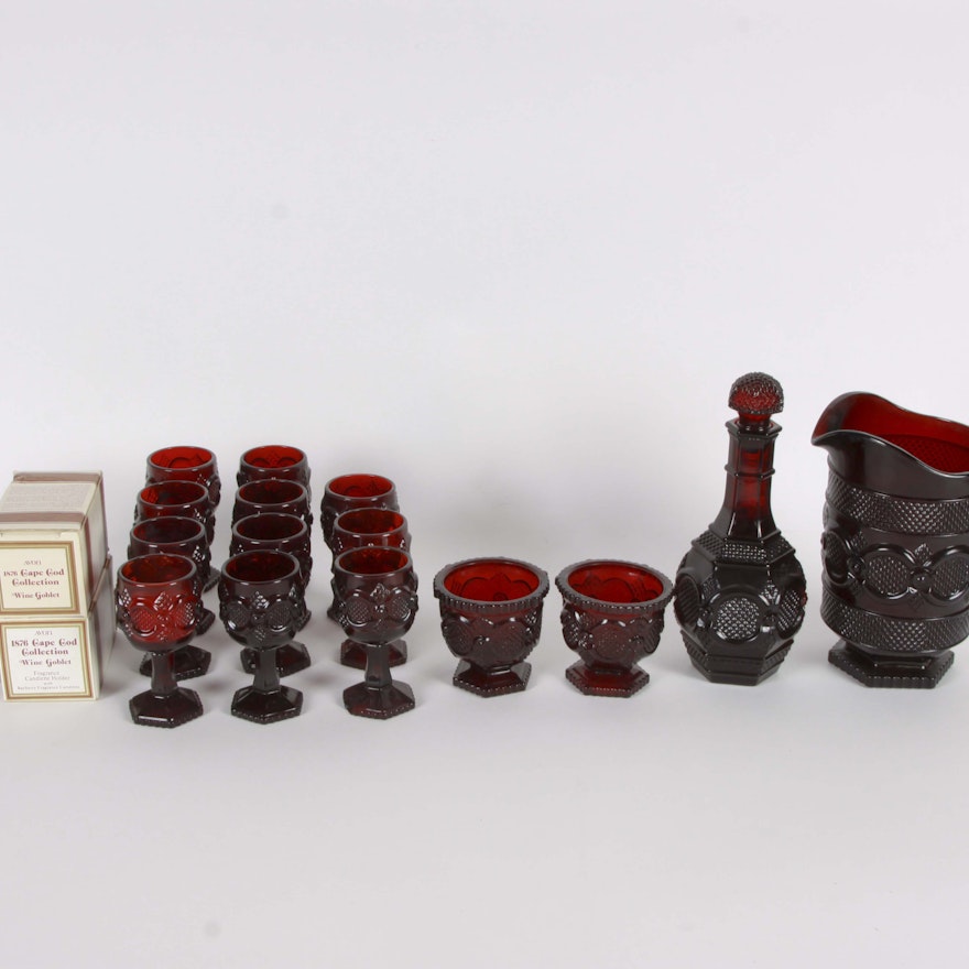 Avon "1876 Cape Cod" Ruby Red Glass Collection