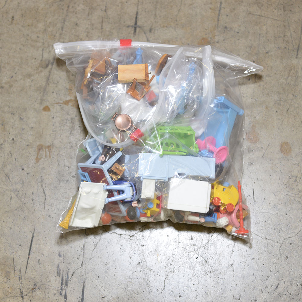 Handmade Three-Story Pink Wooden Dollhouse With Miniature Furniture