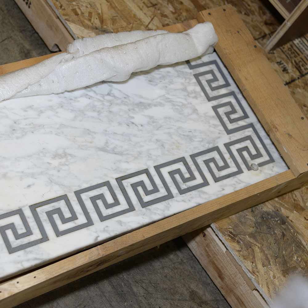 Marble Wall Shelf With Foliate Brackets