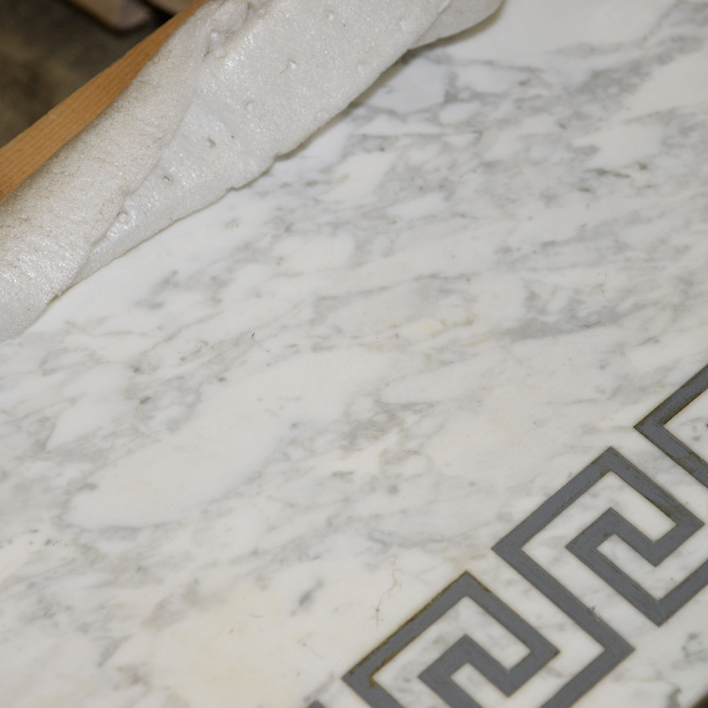 Marble Wall Shelf With Foliate Brackets