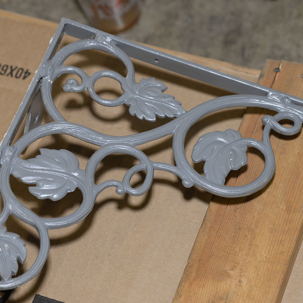 Marble Wall Shelf With Foliate Brackets