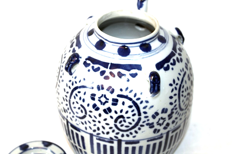 Chinese Underglaze Blue & White Teapot
