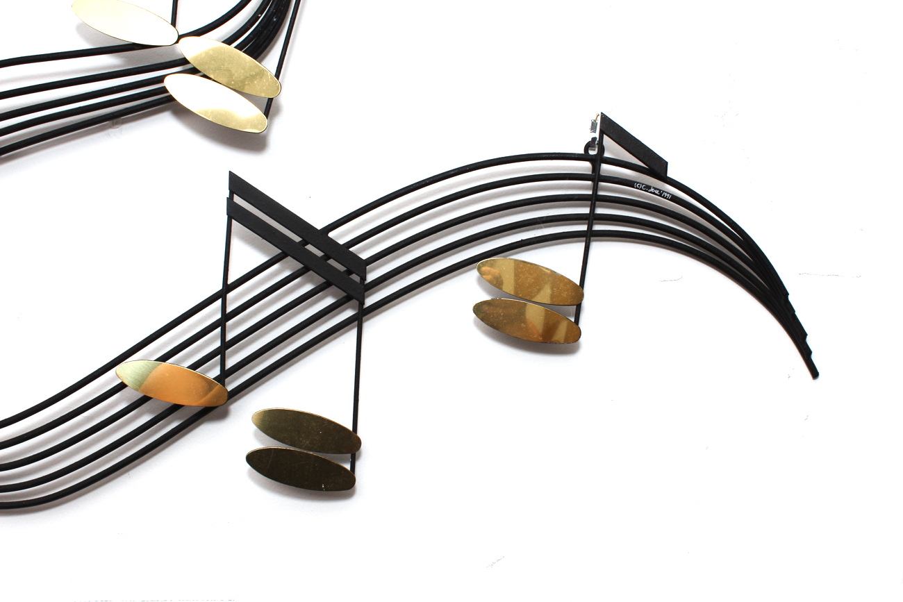 Signed Musical Note Wall Hanging by Curtis Jere