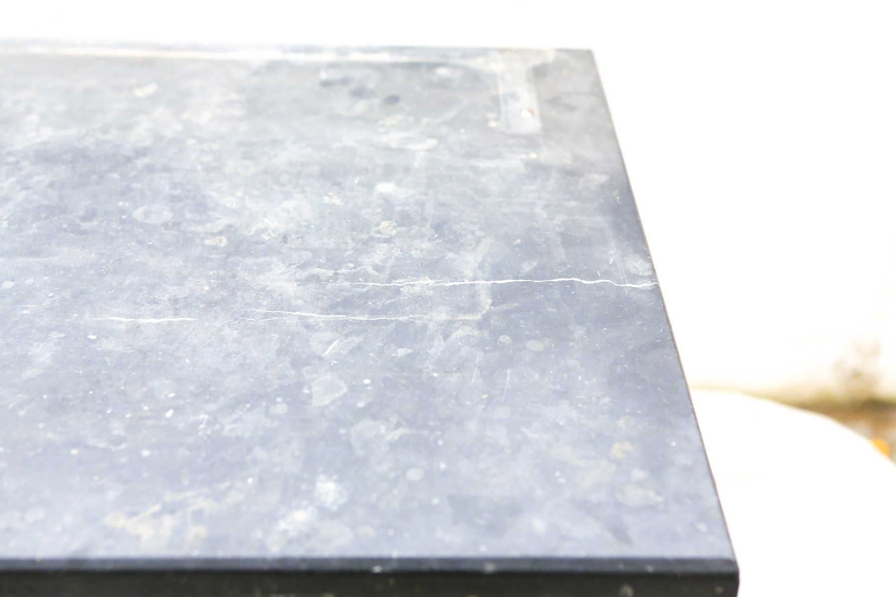 Small Wooden Arts and Crafts Style Cupboard with a Dark Marble Top