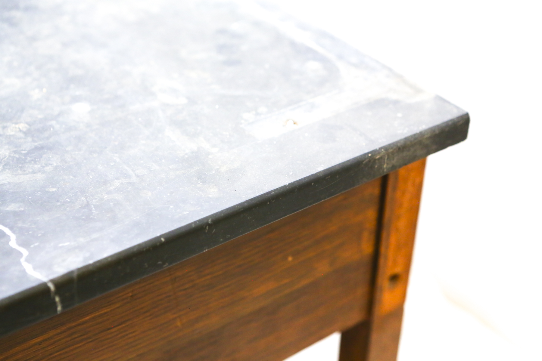 Small Wooden Arts and Crafts Style Cupboard with a Dark Marble Top