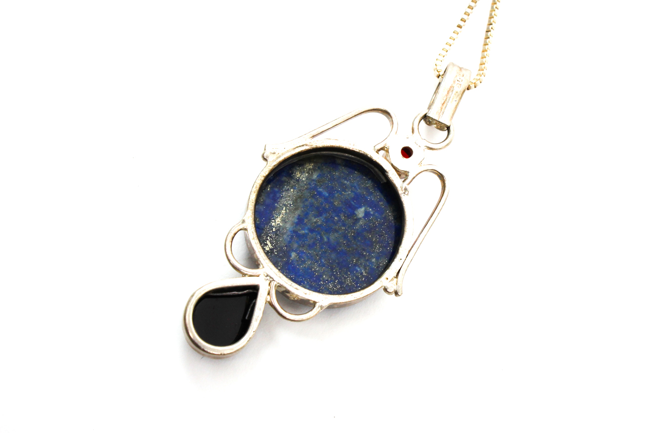 Three Stone Pendant On Sterling Silver Chain