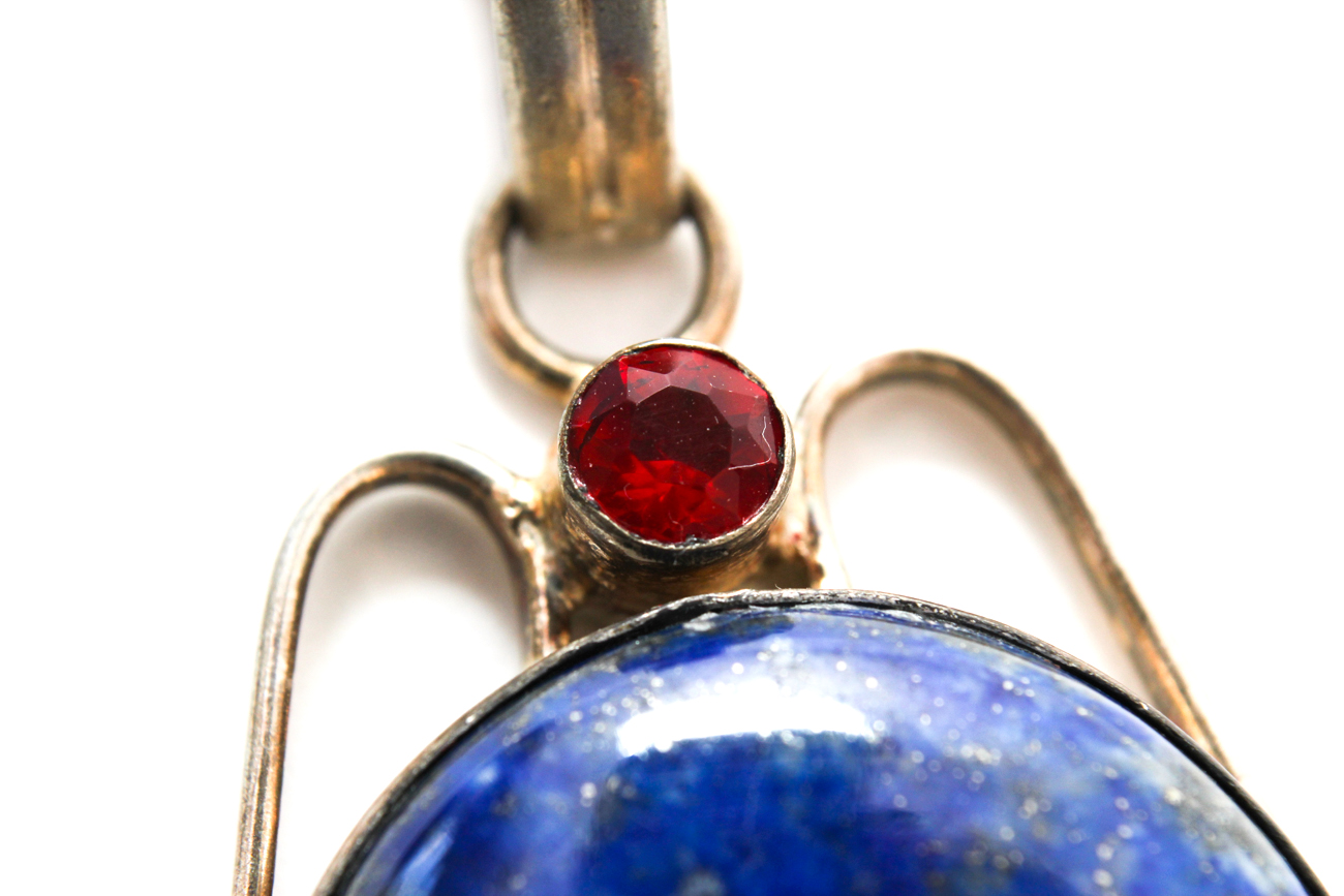 Three Stone Pendant On Sterling Silver Chain