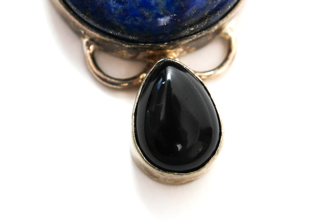Three Stone Pendant On Sterling Silver Chain