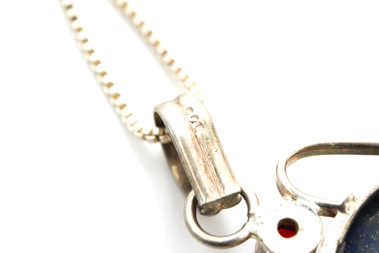 Three Stone Pendant On Sterling Silver Chain