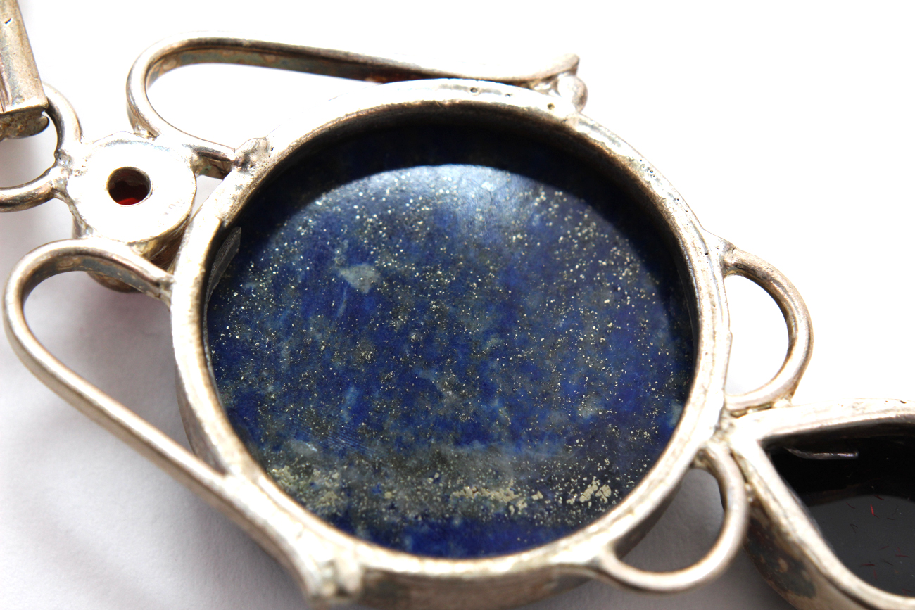 Three Stone Pendant On Sterling Silver Chain