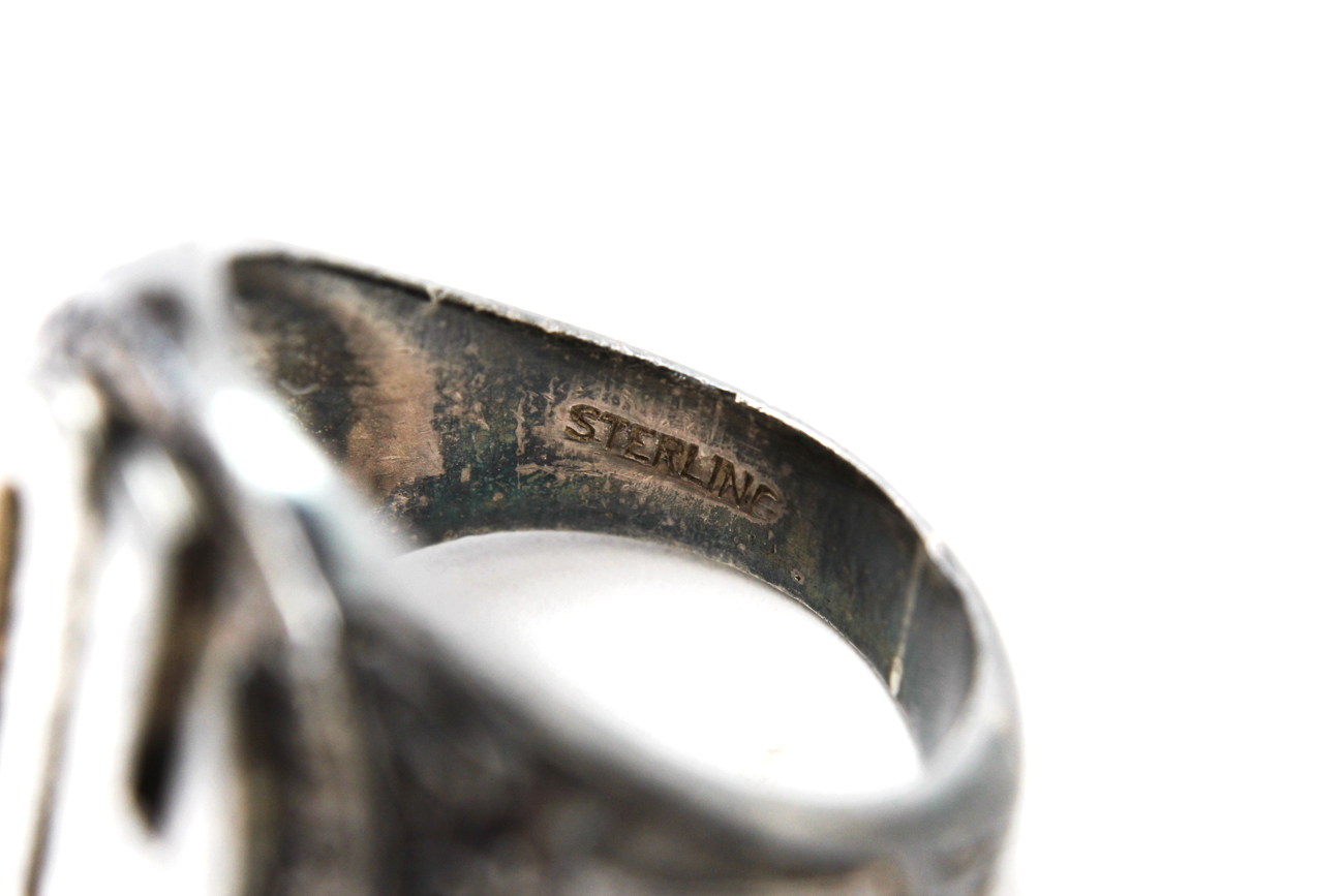 Three Sterling Silver Mens Rings