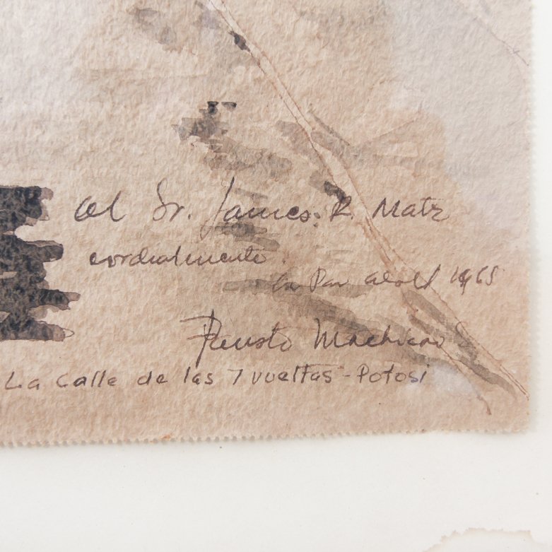 Pair of Vintage Watercolor on Paper Paintings Depicting Potosi, Bolivia