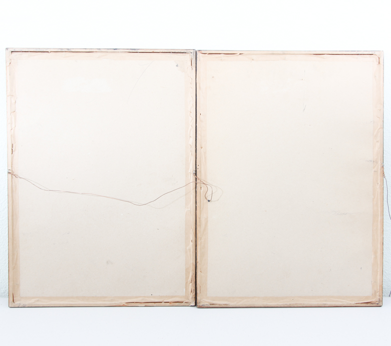 Pair of Vintage Watercolor on Paper Paintings Depicting Potosi, Bolivia