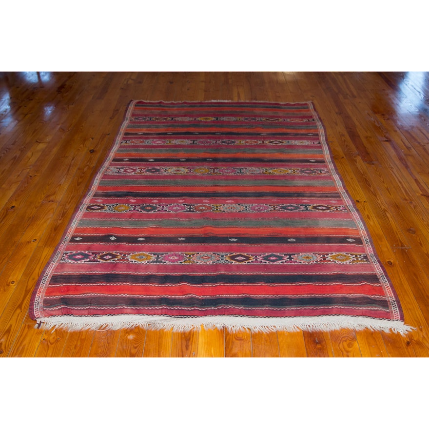 Handwoven and Embroidered Anatolian Area Rug