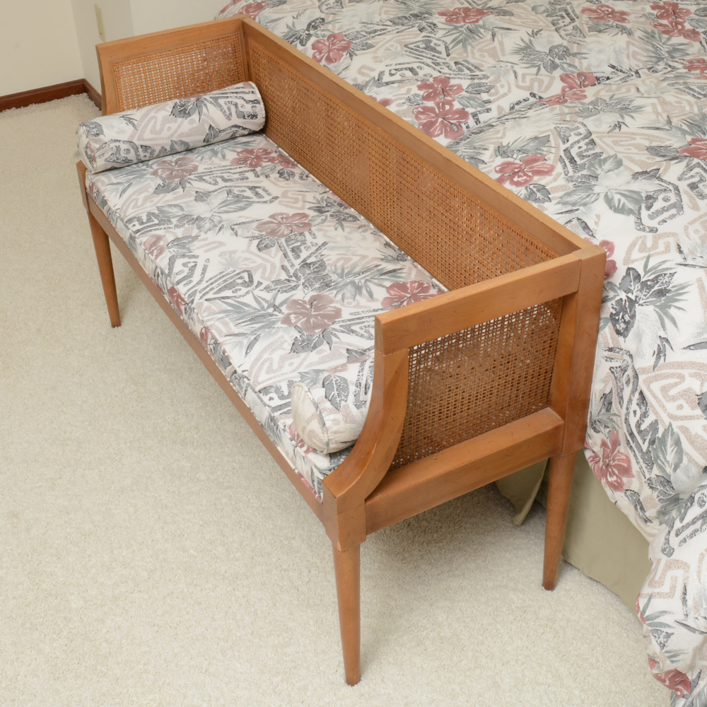 Twin Beds to King Converter and Settee by Henry Link Wicker