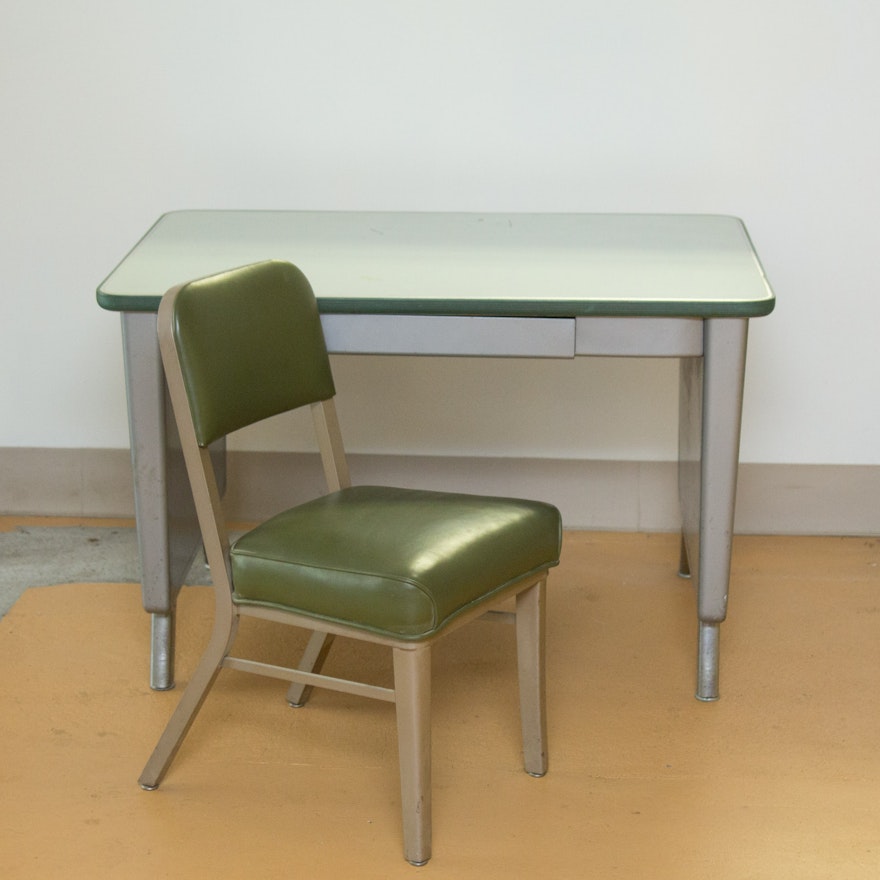 Metal Office Desk with Chair