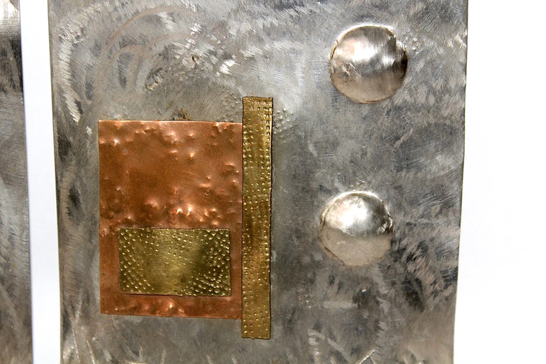 Pair of Metal Abstract Wall Art Plaques