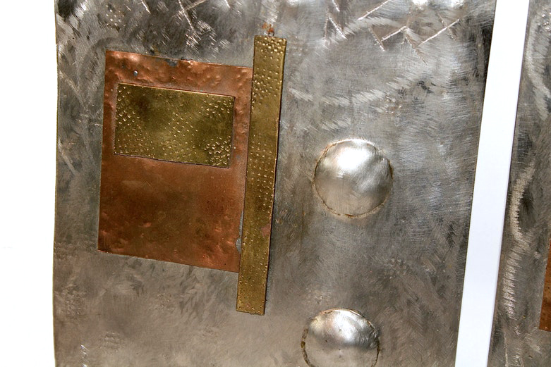 Pair of Metal Abstract Wall Art Plaques