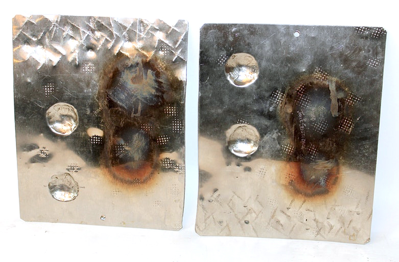 Pair of Metal Abstract Wall Art Plaques